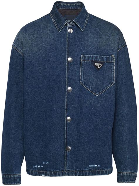 prada denim shirt|prada men's shirts.